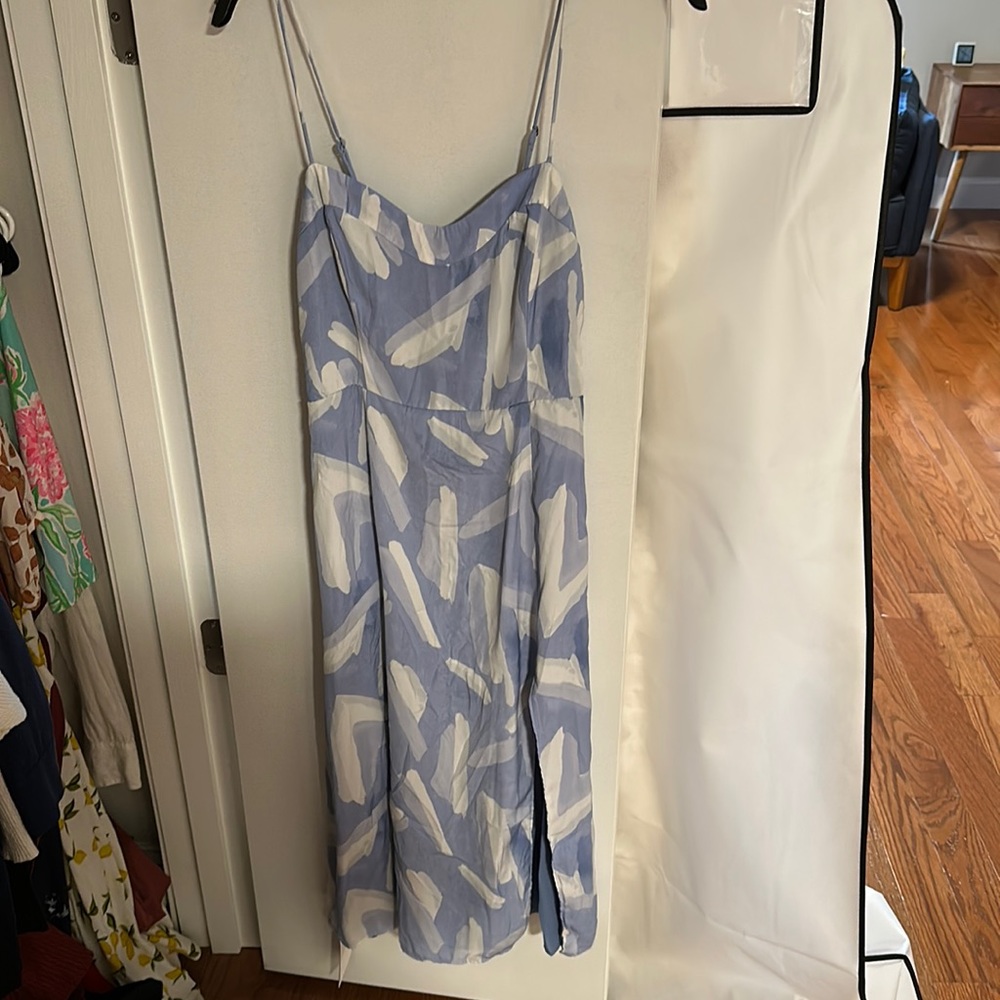 Abercrombie High-Slit Satin Midi Dress -Small
